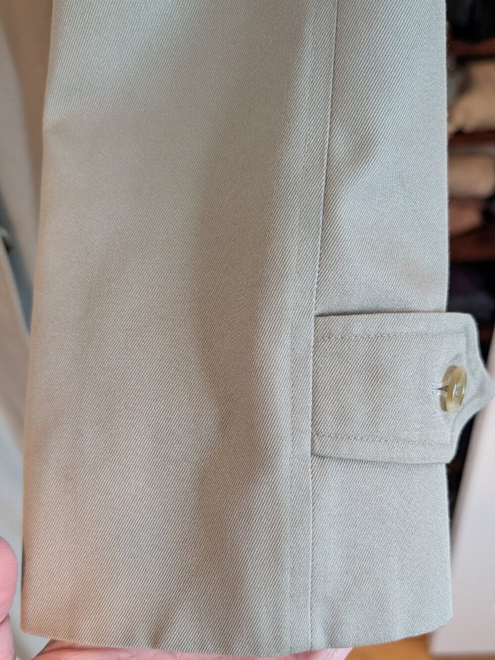 VTG Burberrys Made in England Womens L 12 Stone Nova Check Mac Trench Car Coat - Picture 4 of 8